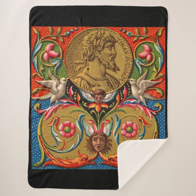15th century print Caesar birds flowers etc Sherpa Blanket (Front)