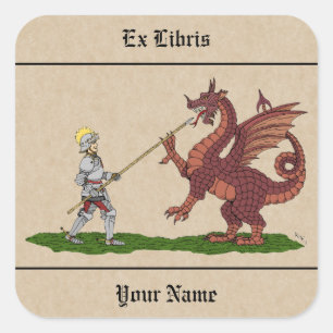 15th Century Saint George and the Dragon Bookplate