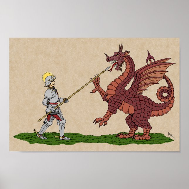 15th Century Saint George and the Dragon Poster (Front)