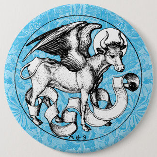 15th Century St Luke's Emblem Winged Bull Button