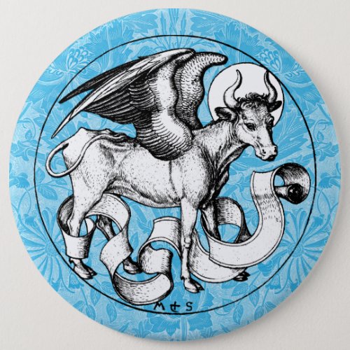 15th Century St Lukes Emblem Winged Bull Button
