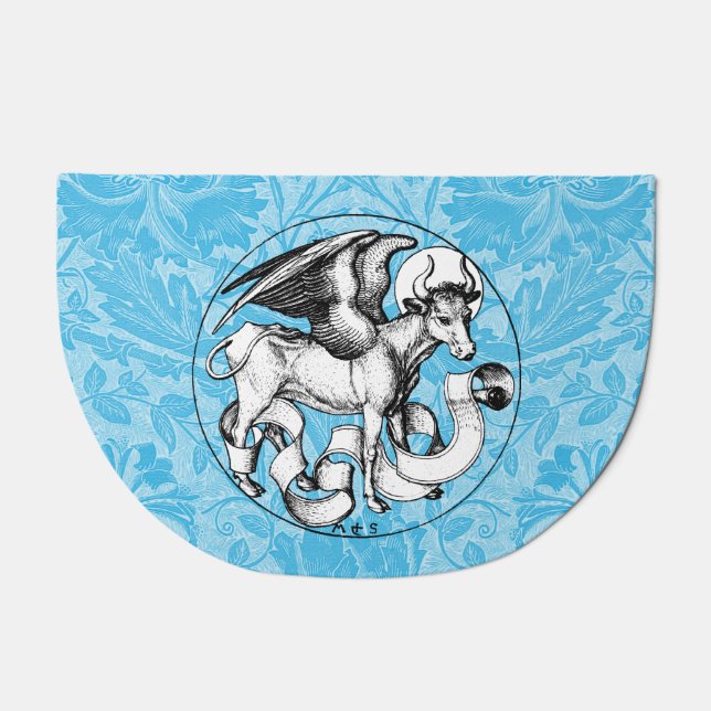 15th Century St Luke's Emblem Winged Bull Doormat (Front)