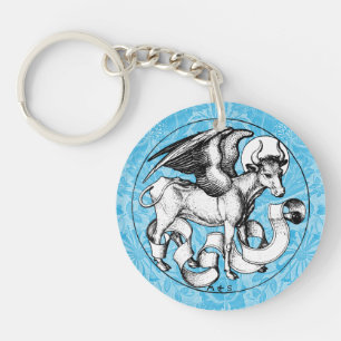15th Century St Luke's Emblem Winged Bull Keychain