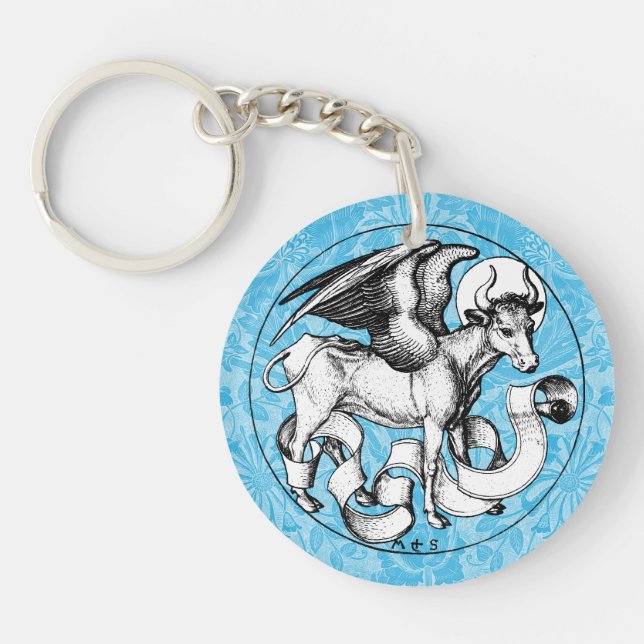 15th Century St Luke's Emblem Winged Bull Keychain (Front)