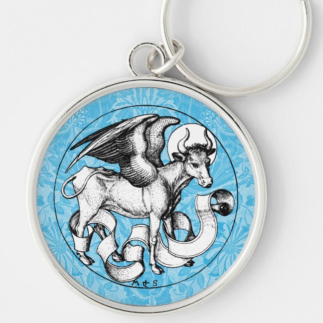 15th Century St Luke's Emblem Winged Bull Keychain (Front)