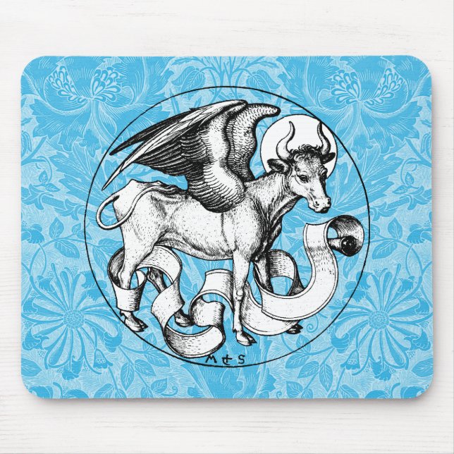 15th Century St Luke's Emblem Winged Bull Mouse Pad (Front)