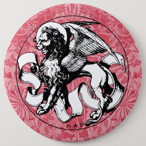 15th Century St Marks Emblem Winged Lion Button