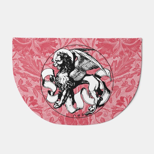 15th Century St Mark's Emblem Winged Lion Doormat (Front)