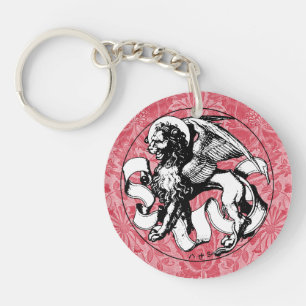 15th Century St Mark's Emblem Winged Lion Keychain
