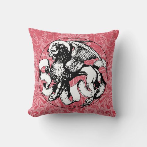 15th Century St Marks Emblem Winged Lion Throw Pillow