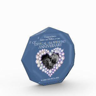 15th Crystal wedding anniversary custom photo Acrylic Award
