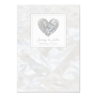 15th Crystal Wedding anniversary heart invite