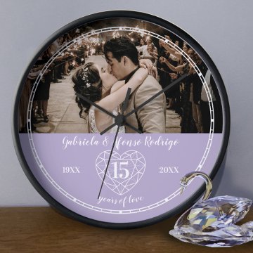 15th Crystal Wedding Anniversary outline heart