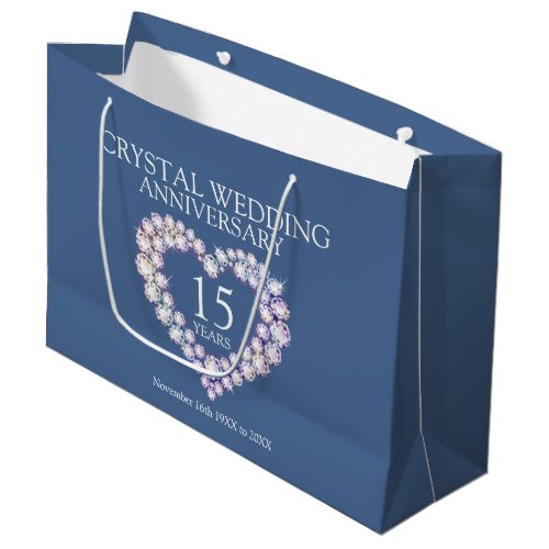 15th Crystal wedding anniversary photo gift bag