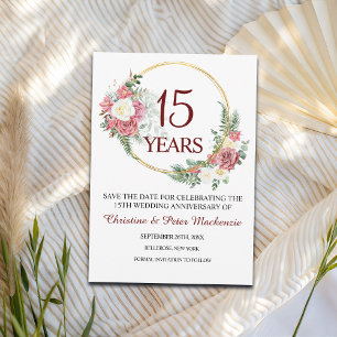 15th Crystal Wedding Anniversary  Save The Date