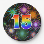 [ Thumbnail: 15th Event - Fun, Colorful, Bold, Rainbow 15 Paper Plates ]