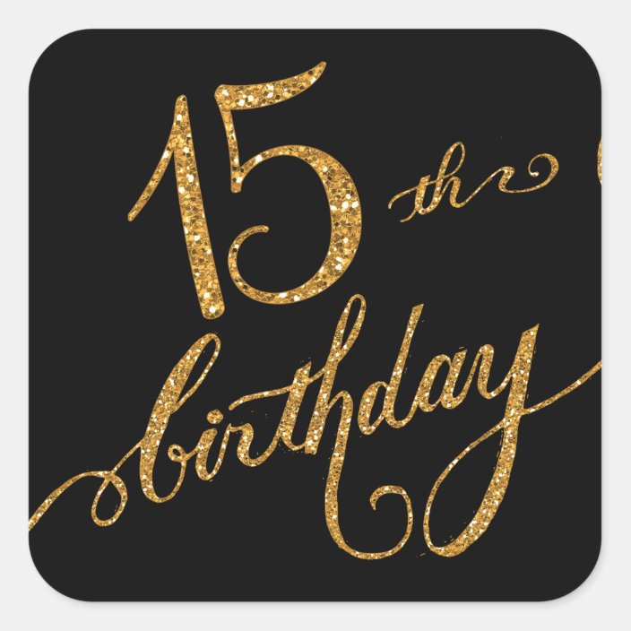 15th, Fifteenth Mis Quice Anos Birthday Party Square Sticker | Zazzle.com