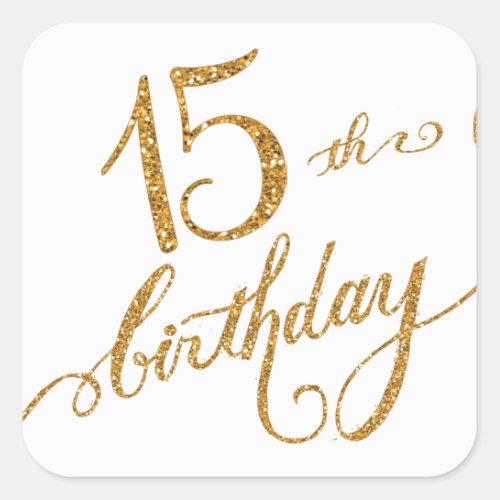 15th Fifteenth Mis Quice Anos Birthday Party Square Sticker