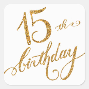 15th, Fifteenth Mis Quice Anos Birthday Party Square Sticker