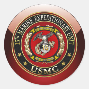 15th Marine Expeditionary Unit (15th MEU) [3D] Classic Round Sticker