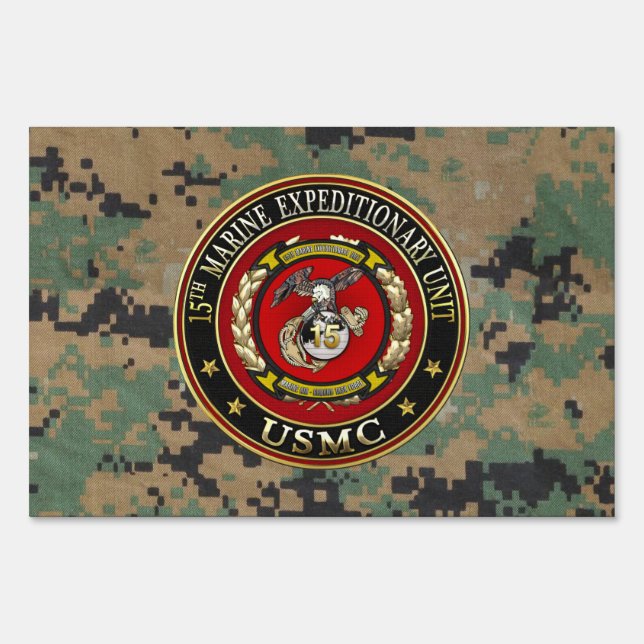 15th Marine Expeditionary Unit (15th MEU) [3D] Sign (Front)