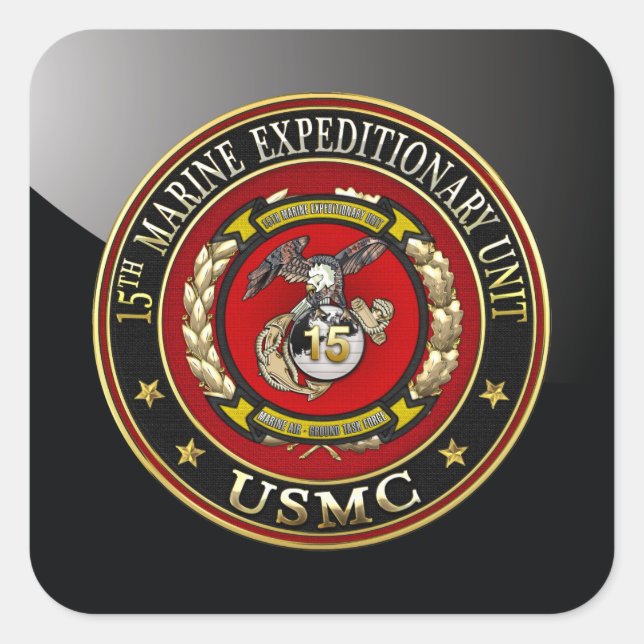 15th Marine Expeditionary Unit (15th MEU) [3D] Square Sticker (Front)