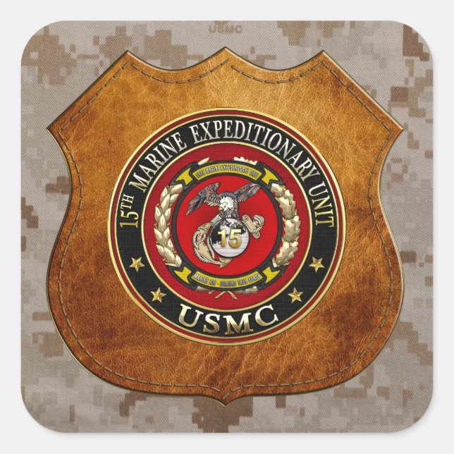 15th Marine Expeditionary Unit (15th MEU) [3D] Square Sticker (Front)