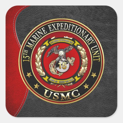 15th Marine Expeditionary Unit 15th MEU 3D Square Sticker