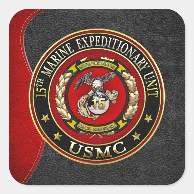 15th Marine Expeditionary Unit (15th MEU) [3D] Square Sticker (Front)