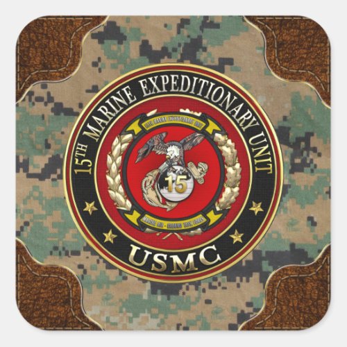 15th Marine Expeditionary Unit 15th MEU 3D Square Sticker