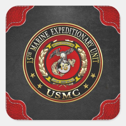 15th Marine Expeditionary Unit 15th MEU 3D Square Sticker