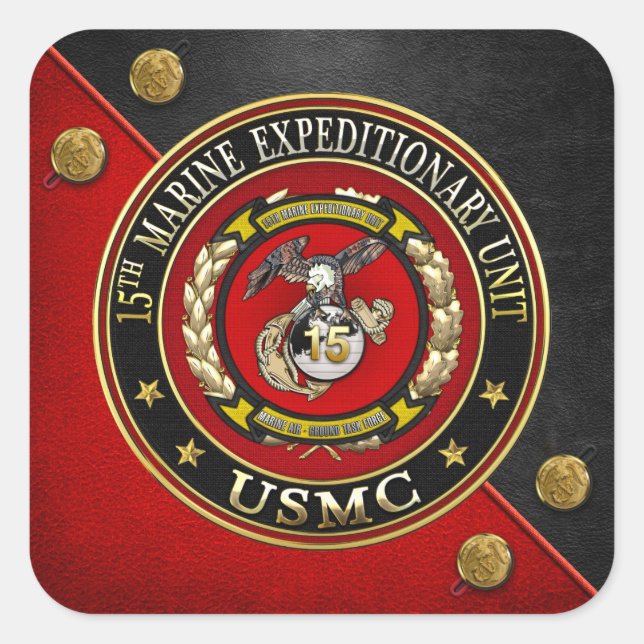 15th Marine Expeditionary Unit (15th MEU) [3D] Square Sticker (Front)