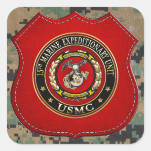15th Marine Expeditionary Unit (15th MEU) [3D] Square Sticker