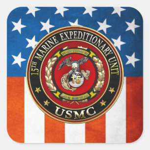 15th Marine Expeditionary Unit (15th MEU) [3D] Square Sticker