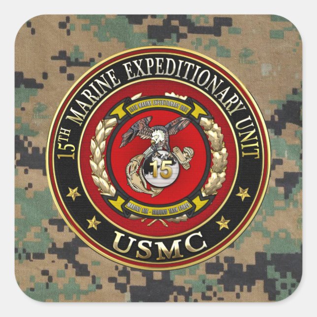 15th Marine Expeditionary Unit (15th MEU) [3D] Square Sticker (Front)
