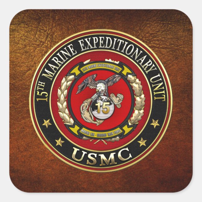 15th Marine Expeditionary Unit (15th MEU) [3D] Square Sticker (Front)