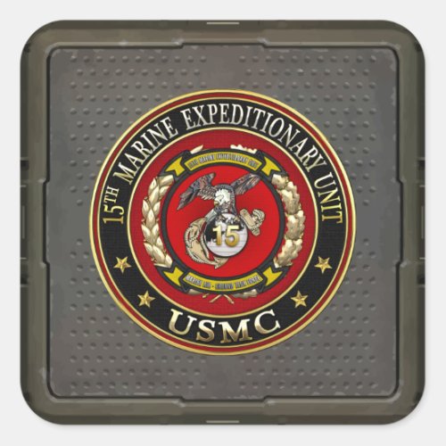 15th Marine Expeditionary Unit 15th MEU 3D Square Sticker