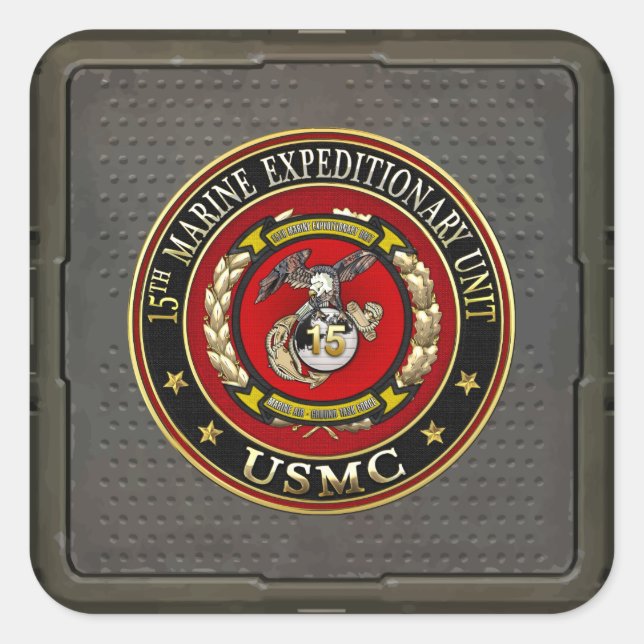 15th Marine Expeditionary Unit (15th MEU) [3D] Square Sticker (Front)