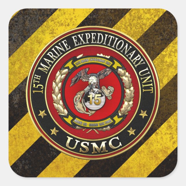 15th Marine Expeditionary Unit (15th MEU) [3D] Square Sticker (Front)