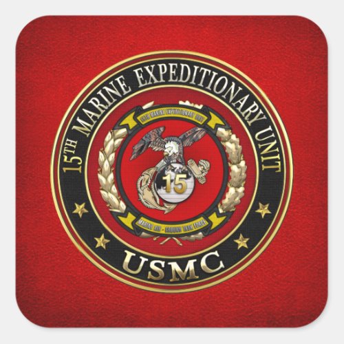 15th Marine Expeditionary Unit 15th MEU 3D Square Sticker