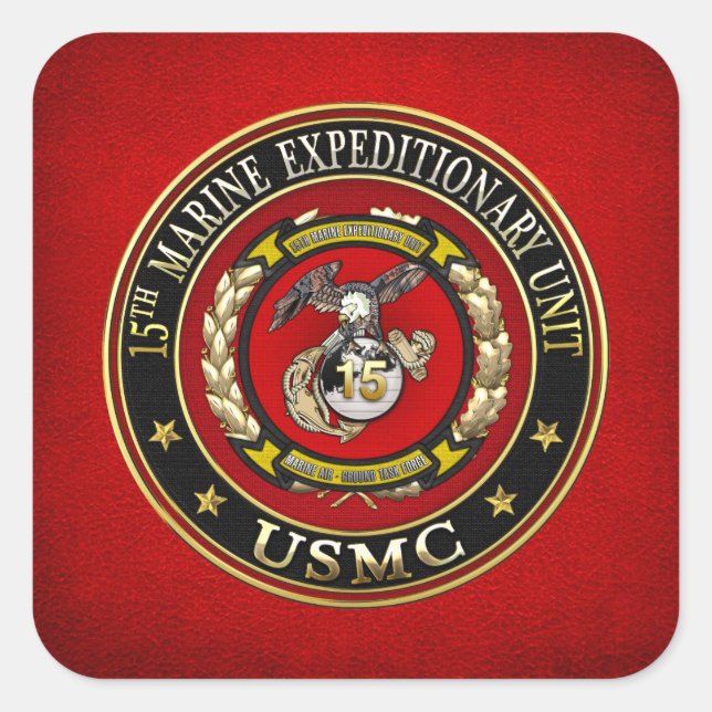 15th Marine Expeditionary Unit (15th MEU) [3D] Square Sticker (Front)