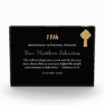 15th Ordination Anniversary Personalized Scripture Acrylic Award