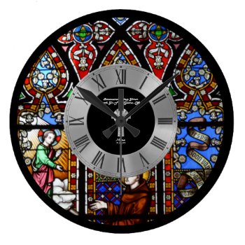 15th Ordination Anniversary Stained Glass Custom Large Clock