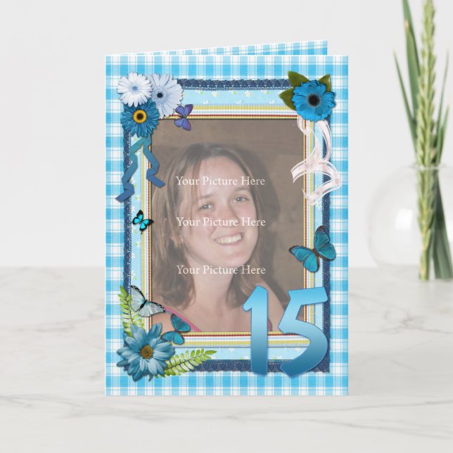 15th photo card for a birthday (Front)