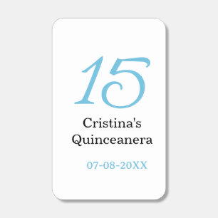 15th quinceanera birthday blue black bold letter n matchboxes