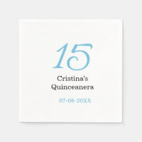 15th quinceanera birthday blue black bold letter n