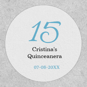 15th quinceanera birthday blue black bold letter n patch