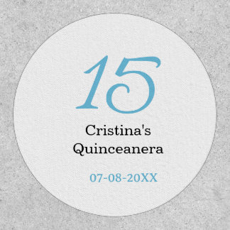 15th quinceanera birthday blue black bold letter n patch