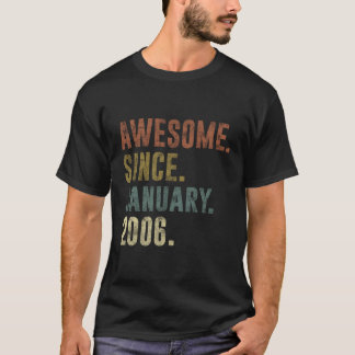 15Th Retro Birthday Gift Vintage Awesome Since Jan T-Shirt