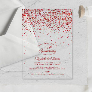15th Ruby Wedding Anniversary Acrylic Invitations
